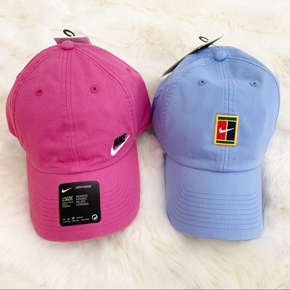 ✔️ NIKE Tennis Hat Heritage Cap New Baby Blue Pink - Picture 5 of 5